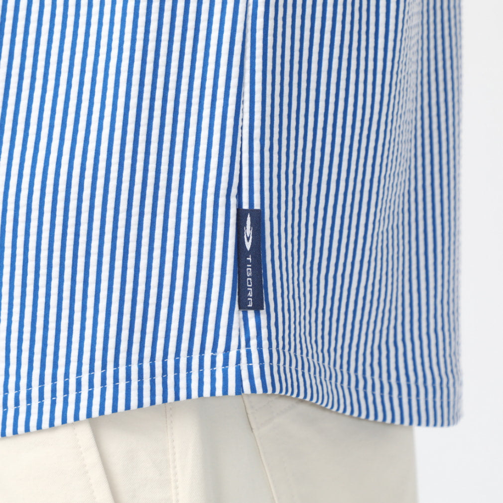 TIGORA Striped Button Down Golf Shirt