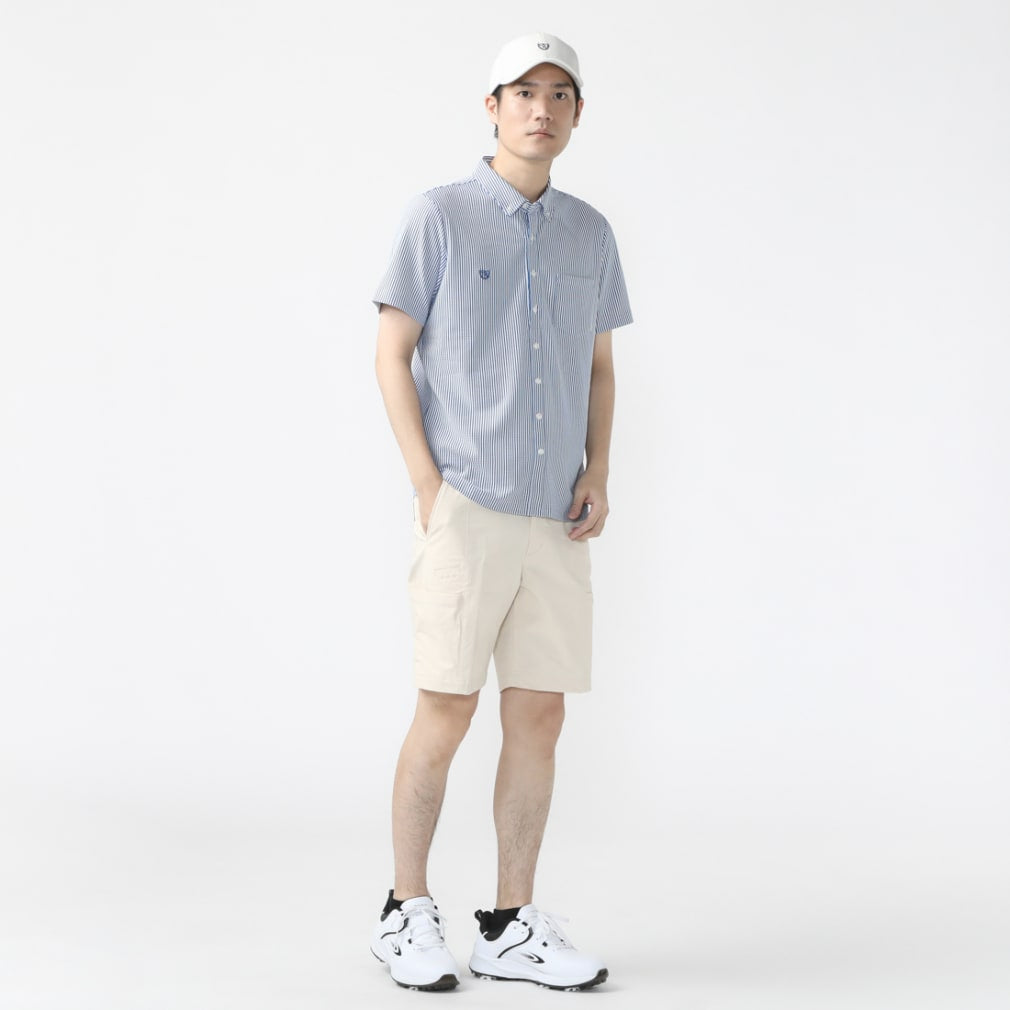 TIGORA Striped Button Down Golf Shirt